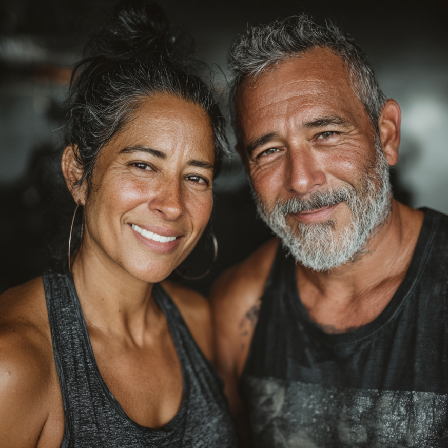 Grupo de adultos mayores ejercitándose